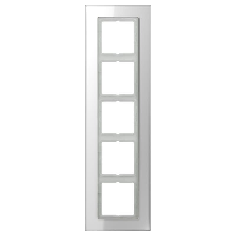 Jung - Cadre 5 postes / LS PLUS Verre Blanc