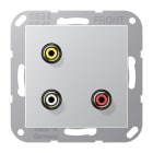 Jung - Connecteur Multimédia Chinch Audio - Composite Vidéo 2.0 / A 500 Aluminium
