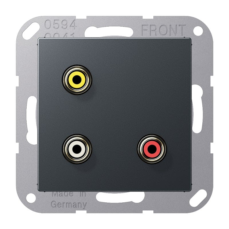 Jung - Connecteur Multimédia Chinch Audio - Composite Vidéo 2.0 / A 500 Anthracite