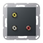 Jung - Connecteur Multimédia Chinch Audio - Composite Vidéo 2.0 / A 500 Anthracite