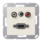 Jung - Connecteur Multimédia Chinch Audio - Mini 3,5 mm - VGA 2.0 / A 500 Ivoire