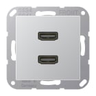 Jung - Connecteur Multimédia 2 x HDMI 2.0 / A 500 Aluminium