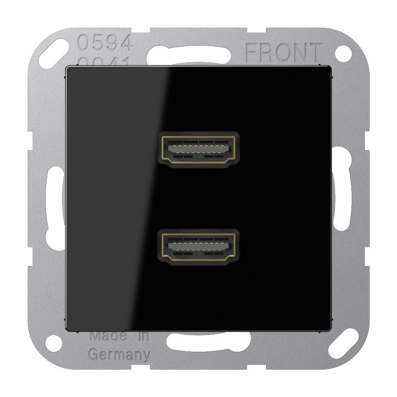 Jung - Connecteur Multimédia 2 x HDMI 2.0 / A 500 Noir