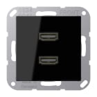 Jung - Connecteur Multimédia 2 x HDMI 2.0 / A 500 Noir