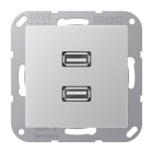 Jung - Connecteur Multimédia 2 x USB 2.0 / A 500 Aluminium