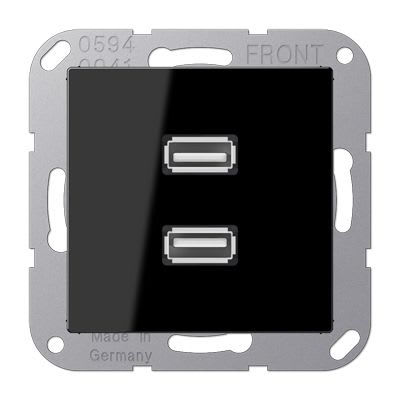 Jung - Connecteur Multimédia 2 x USB 2.0 / A 500 Noir