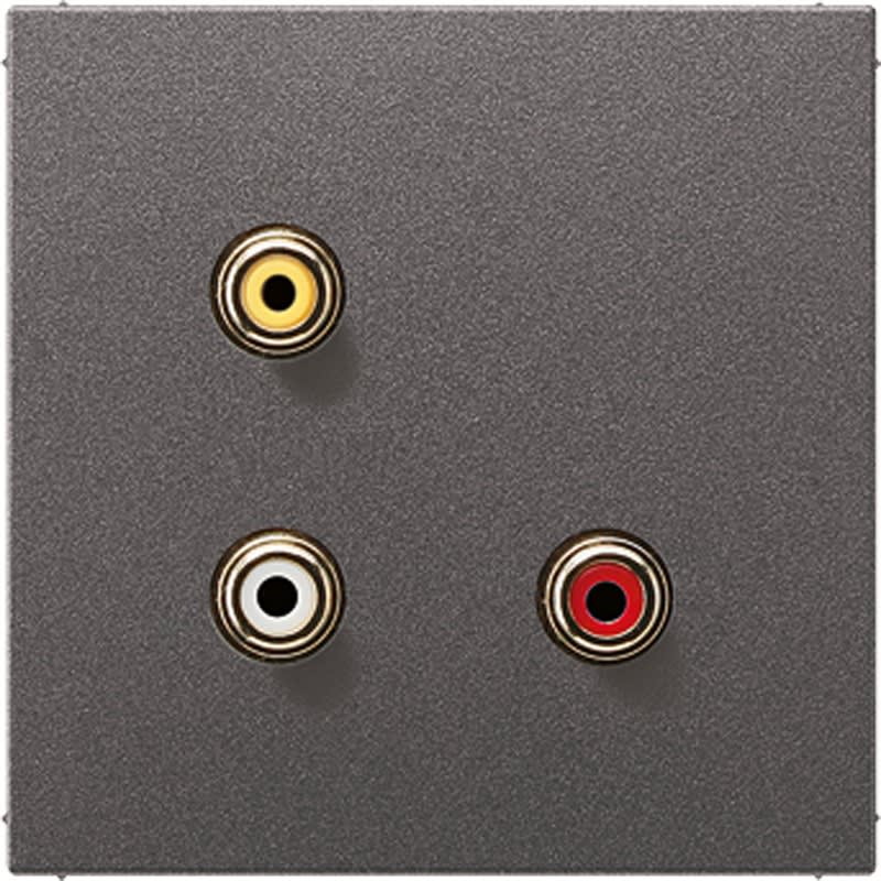 Jung - Connecteur Multimédia Chinch Audio - Composite Vidéo / LS 990 Titane Anthracite
