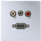 Jung - Connecteur Multimédia Chinch Audio - Mini 3,5 mm - VGA / LS 990 Aluminium