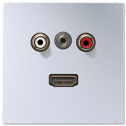 Jung - Connecteur Multimédia Chinch Audio - Mini 3,5 mm - HDMI / LS 990 Aluminium