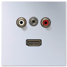 Jung - Connecteur Multimédia Chinch Audio - Mini 3,5 mm - HDMI / LS 990 Aluminium