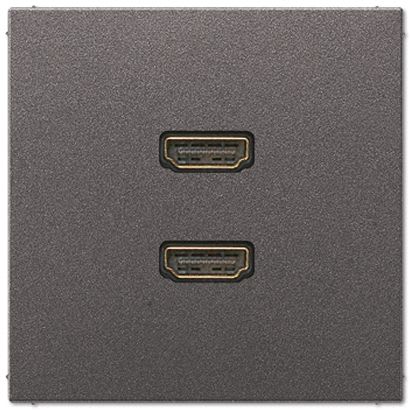 Jung - Connecteur Multimédia 2 x HDMI / LS 990 Titane Anthr
