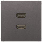 Jung - Connecteur Multimédia 2 x HDMI / LS 990 Titane Anthr