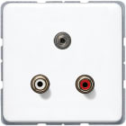 Jung - Connecteur Multimédia Chinch Audio - Mini 3,5 mm / CD 500 Blanc