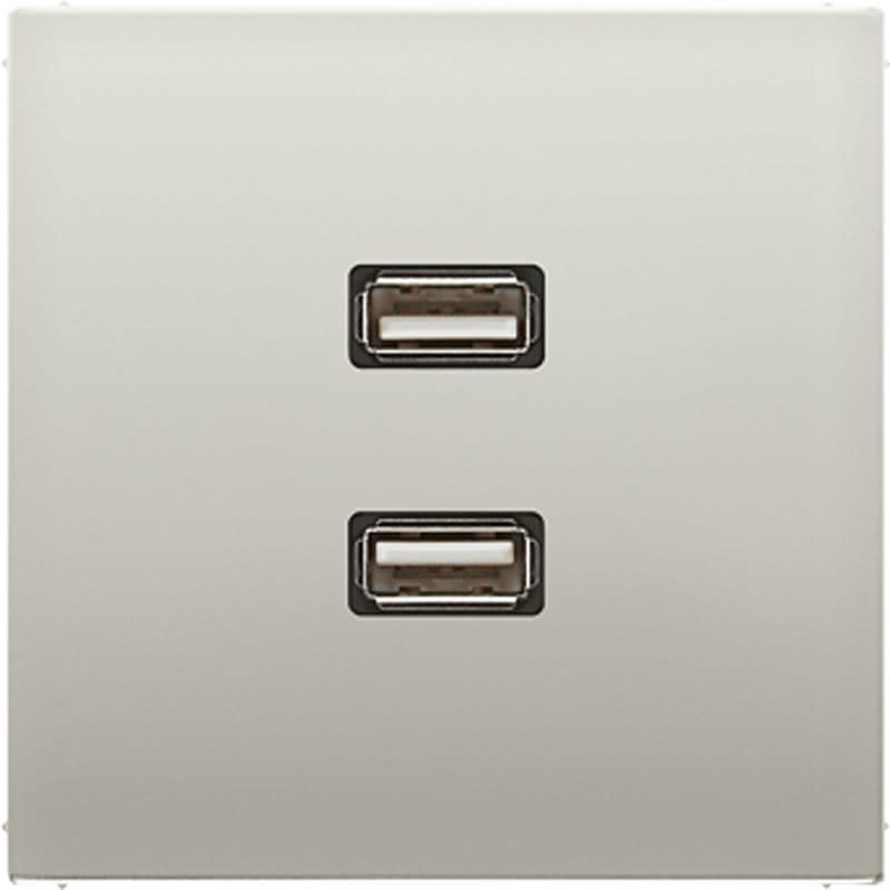 Jung - Connecteur Multimédia 2 x USB 2.0 / LS 990 Métal Inox