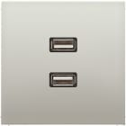 Jung - Connecteur Multimédia 2 x USB 2.0 / LS 990 Métal Inox