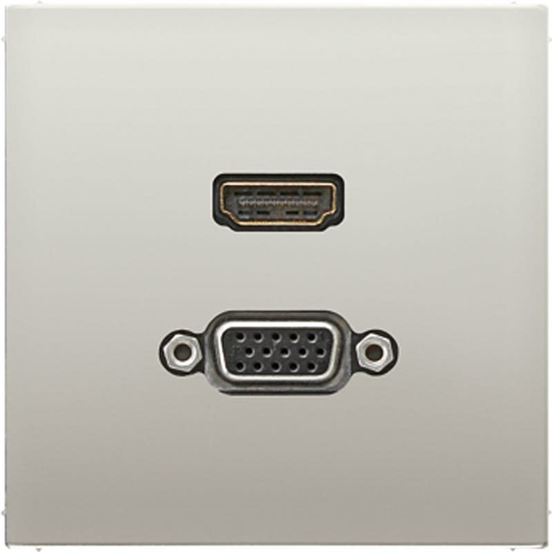 Jung - Connecteur Multimédia 1 x HDMI + VGA / LS 990 Métal Inox
