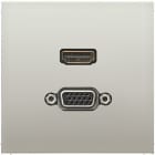 Jung - Connecteur Multimédia 1 x HDMI + VGA / LS 990 Métal Inox