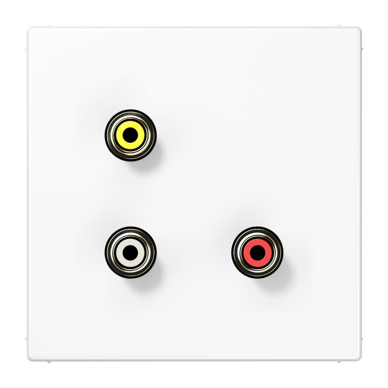 Jung - Connecteur Multimédia Chinch Audio - Composire Vidéo / LS 990 Blanc