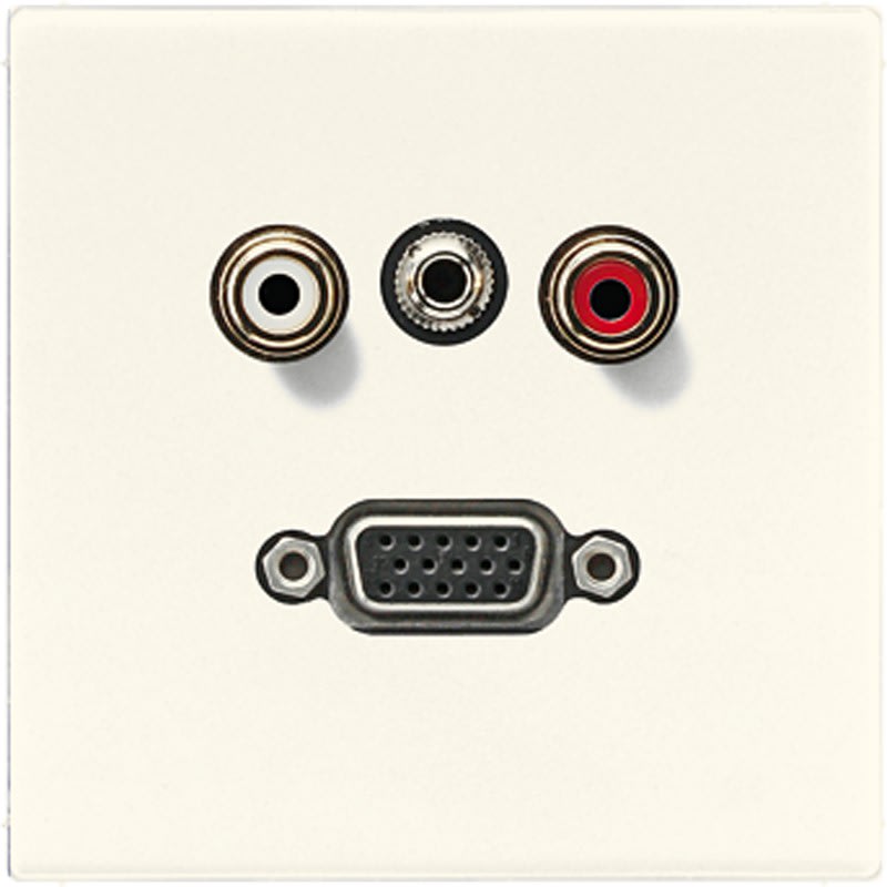 Jung - Connecteur Multimédia Chinch Audio - Mini 3,5 mm - VGA / LS 990 Ivoire