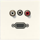 Jung - Connecteur Multimédia Chinch Audio - Mini 3,5 mm - VGA / LS 990 Ivoire