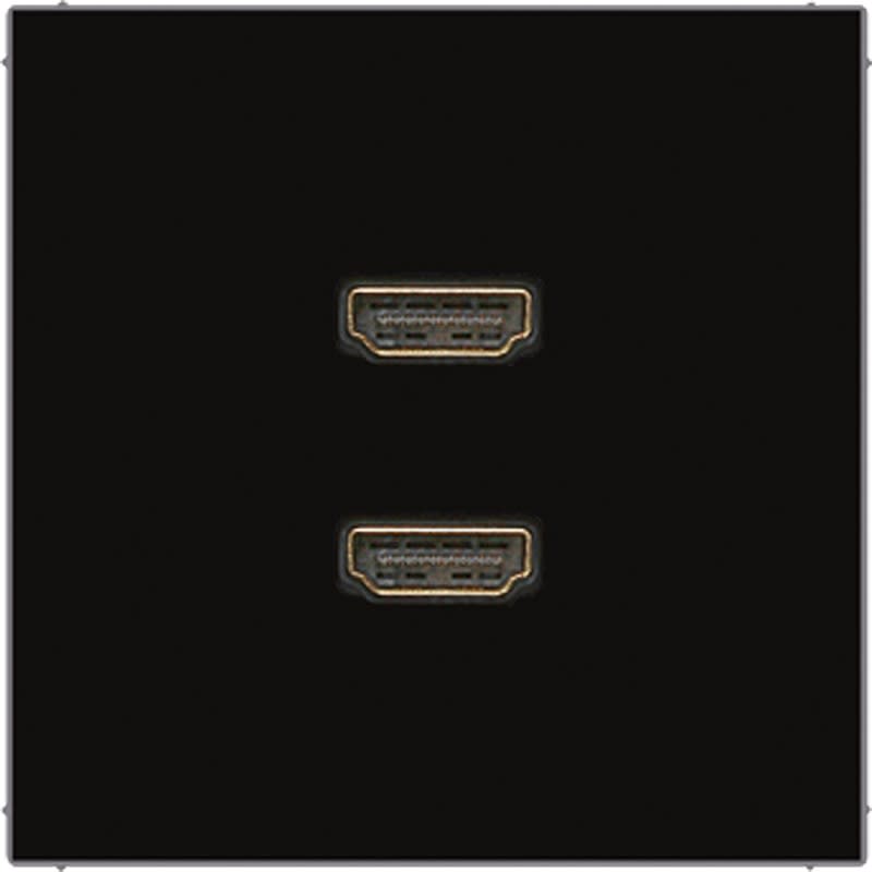 Jung - Connecteur Multimédia 2 x HDMI / LS 990 Noir