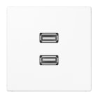 Jung - Connecteur Multimédia 2 x USB 2.0 / LS 990 Blanc