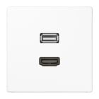 Jung - Connecteur Multimédia 1 x HDMI + USB 2.0 / LS 990 Blanc