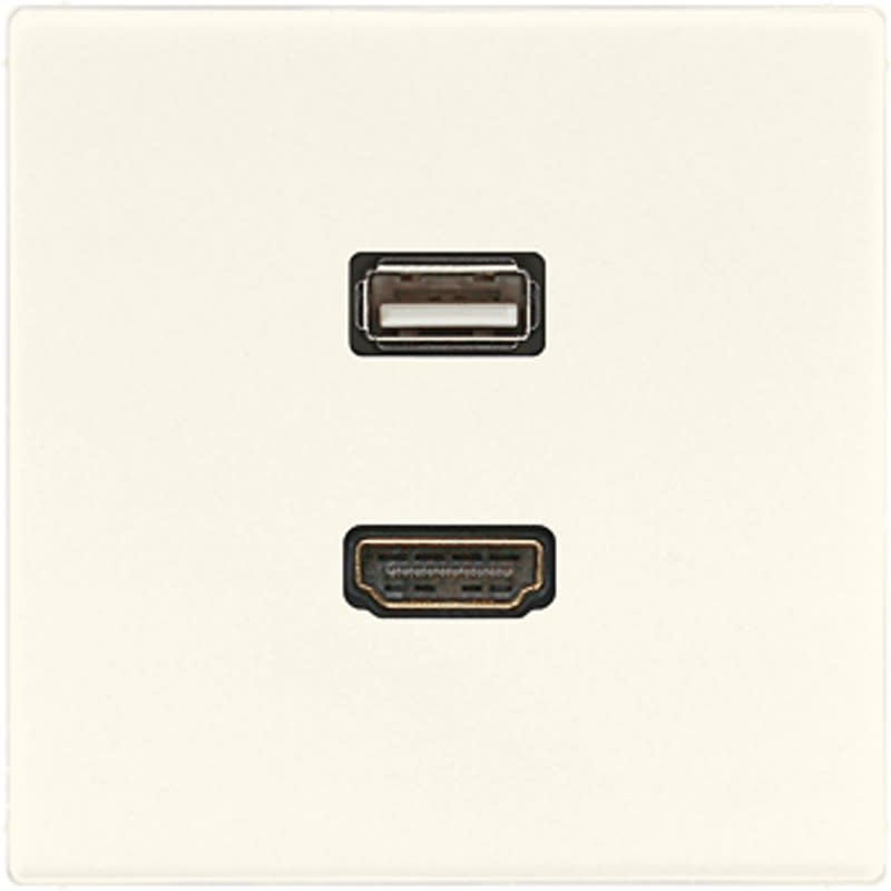 Jung - Connecteur Multimédia 1 x HDMI + USB 2.0 / LS 990 Ivoire
