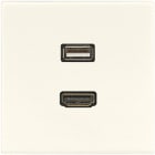 Jung - Connecteur Multimédia 1 x HDMI + USB 2.0 / LS 990 Ivoire