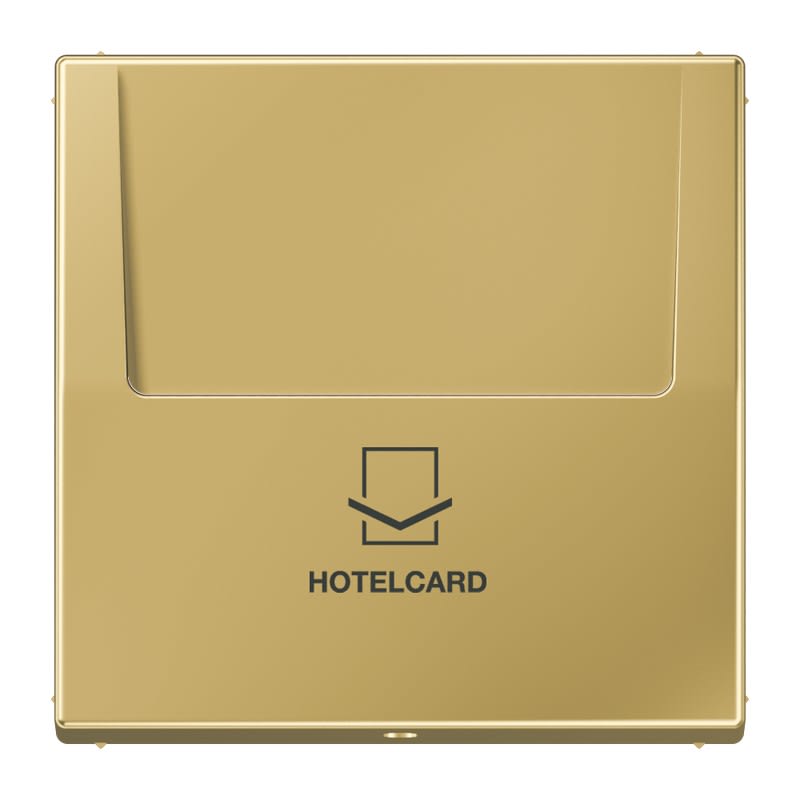 Jung - Enjoliveur Hotelcard pour mécanisme bouton poussoir / LS 990 Laiton doré