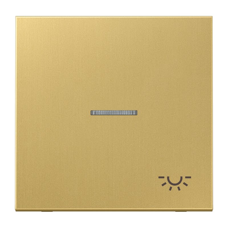 Jung - Enjoliveur avec symbole "lumière" à voyant / LS 990 Laiton doré