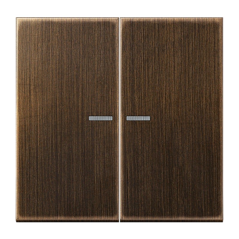 Jung - Enjoliveur double touche à voyant / LS 990 Laiton ancien
