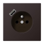 Jung - PC 2P+T type FR avec chargeur USB type A / LS 990 Darck (canon de fusil)