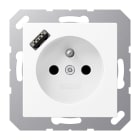 Jung - PC 2P+T type FR avec chargeur USB type A / A 500 Blanc Mat