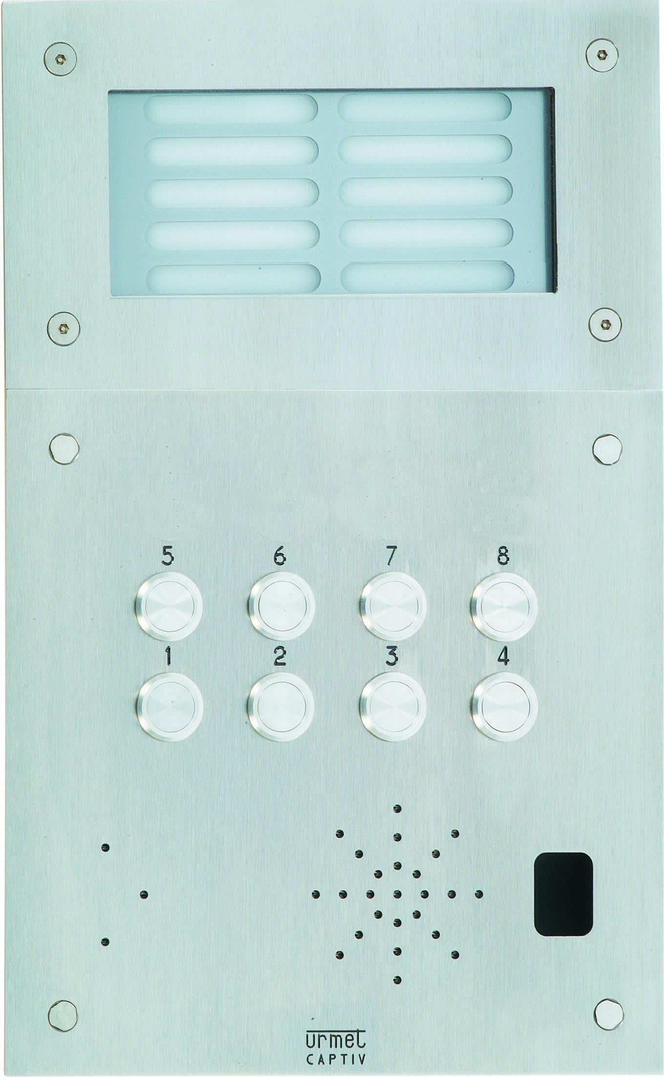 Urmet - Plaque Inox 8Bp+Grav+Ecl