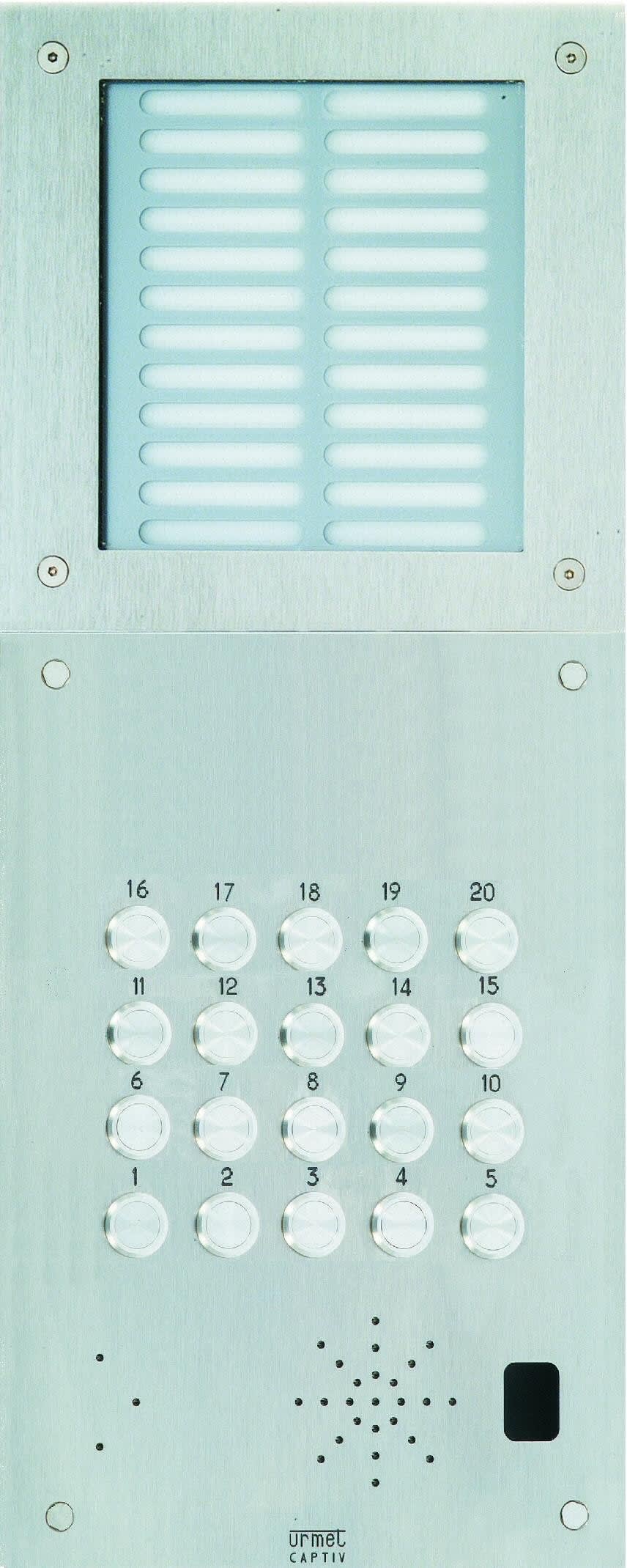 Urmet - Plaque Inox 20Bp+Grav+Ecl pour systèmes URMET