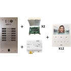 Urmet - Kit Vidéo Préprogrammé, 2Voice, Platine Et Moniteurs, 2 Rangées, 12 Boutons