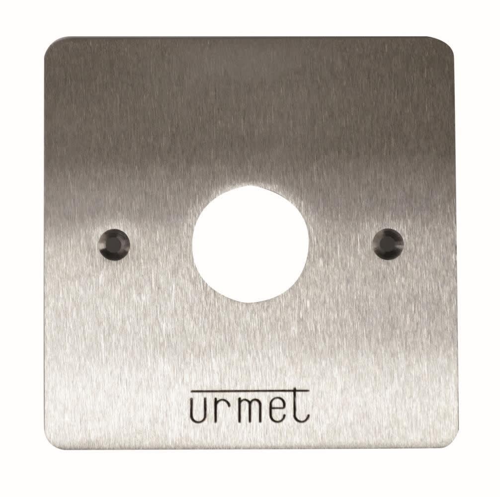 Urmet - Façade inox 90x90 mm pour T25, gravée URMET, vis incluses.