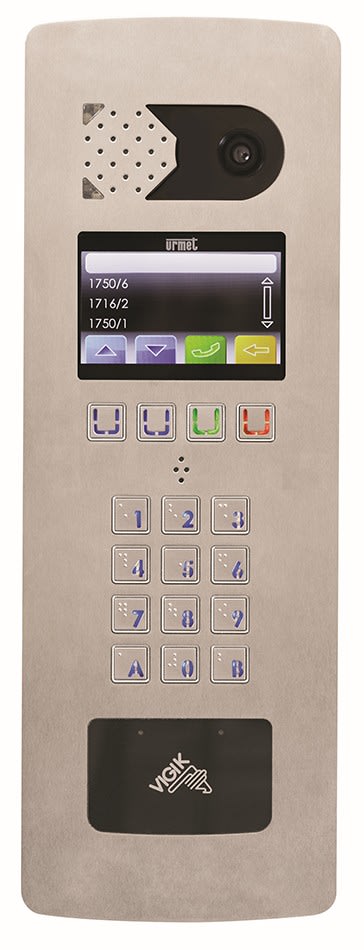 Urmet - Platine Vidéo À Défilement 2Voice Graphique Perçage T25 - Aluminium Champagne