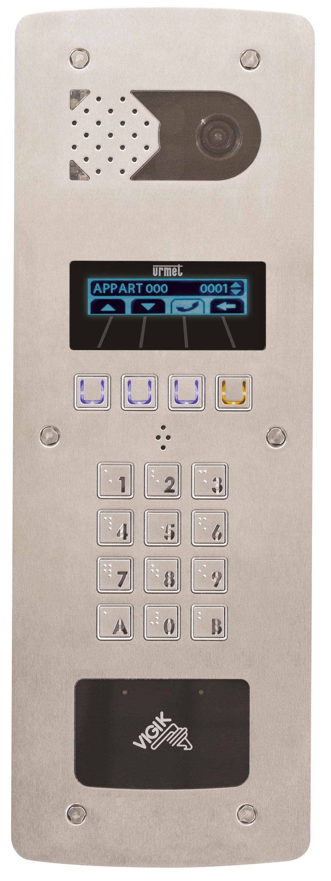 Urmet - Platine Vidéo À Défilement 2Voice 2 Lignes Lecteur Plat - Inox