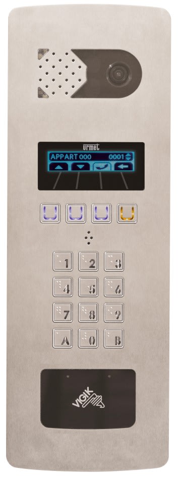 Urmet - Platine Vidéo À Défilement 2Voice 2 Lignes Lecteur Plat - Inox Poteau Technique