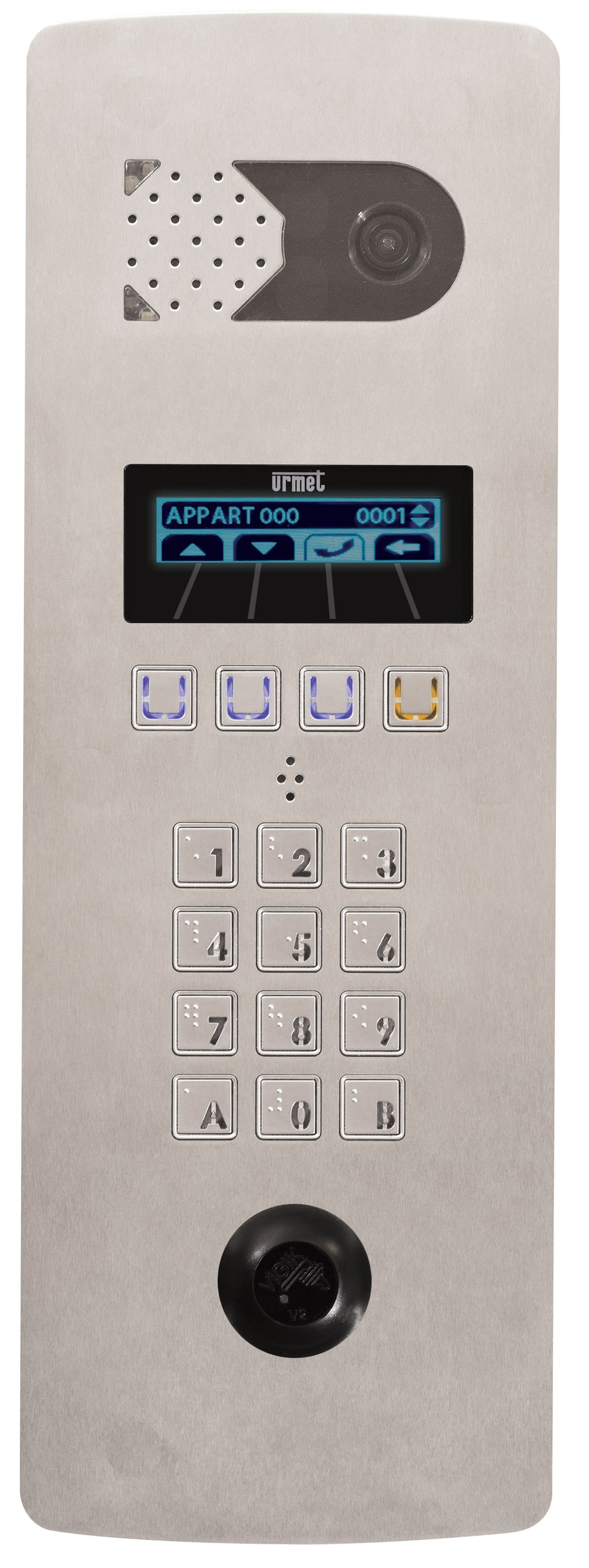 Urmet - Platine Vidéo À Défilement 2Voice 2 Lignes Perçage T25 - Inox Poteau Technique
