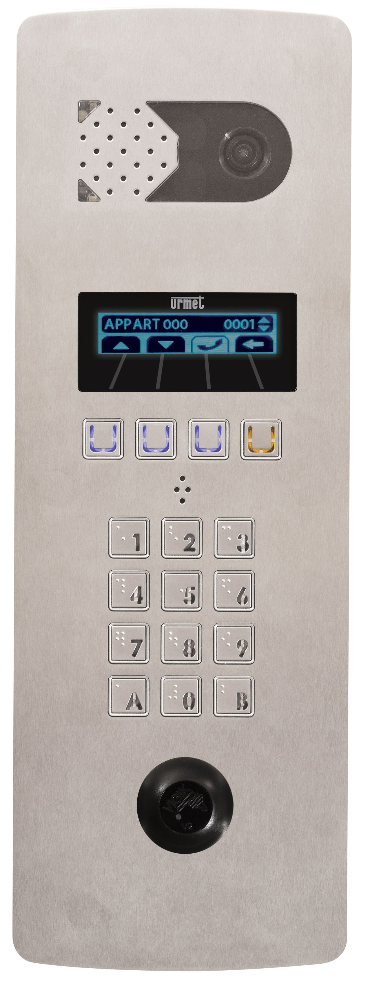 Urmet - Platine Vidéo À Défilement 2Voice 2 Lignes Perçage T25 - Inox Poteau Technique