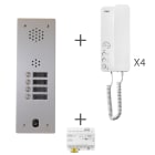 Urmet - Kit Audio Préprogrammé, 2Voice, Platine Et Postes, 1 Rangée, 4 Boutons