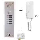 Urmet - Kit Audio Préprogrammé, 2Voice, Platine Et Postes, 1 Rangée, 5 Boutons