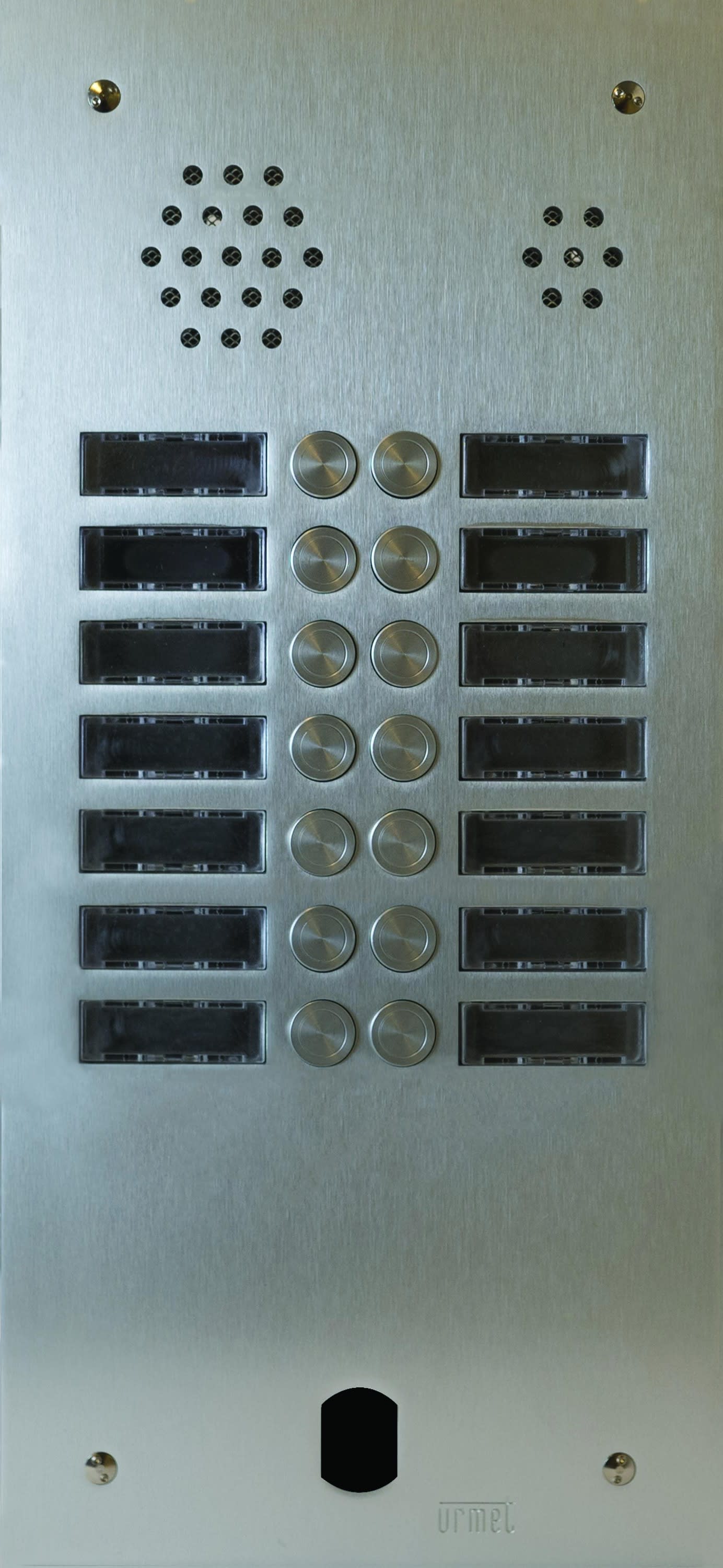 Urmet - Plaque Audio Alu 2 rangées 14Bp 2Voice Complete
