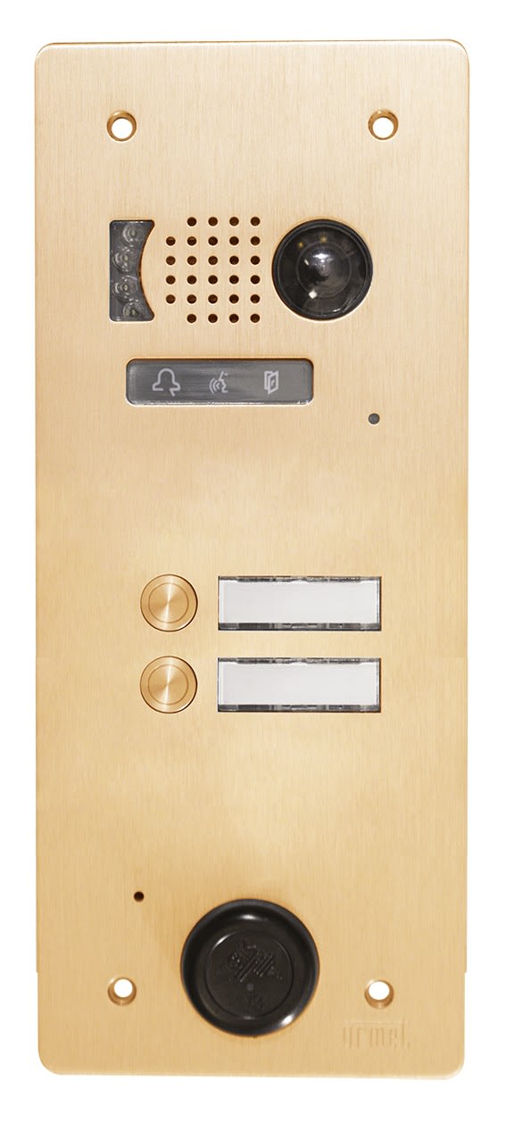 Urmet - Plaque Video Alu 2 Bp 2Voice Champagne