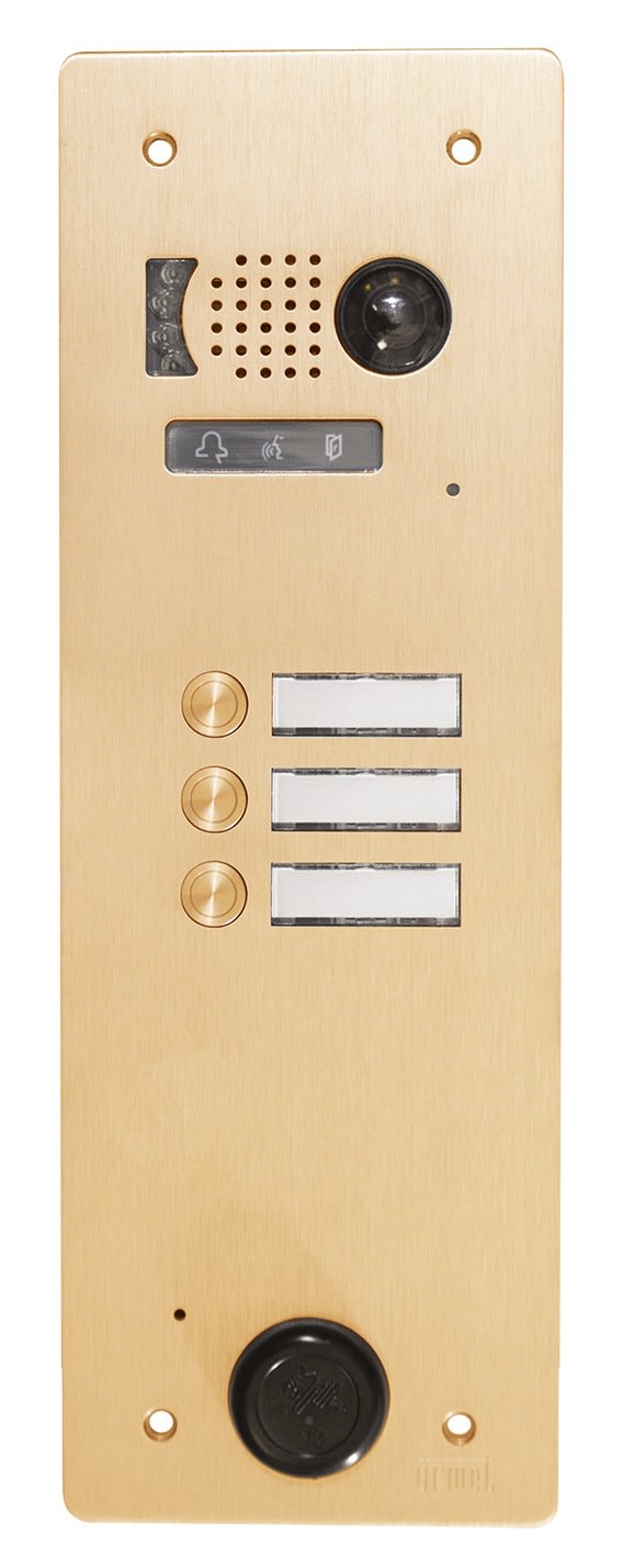 Urmet - Plaque Video Alu 3 Bp 2Voice Champagne
