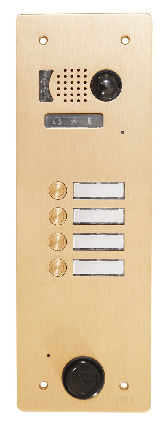 Urmet - Ce produit est Plaque Video Alu 4 Bp 2Voice Champagne pour systèmes URMET