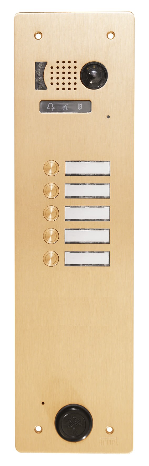 Urmet - Plaque Video Alu 5 Bp 2Voice Champagne